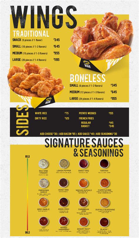 Wingers Menu With Prices
